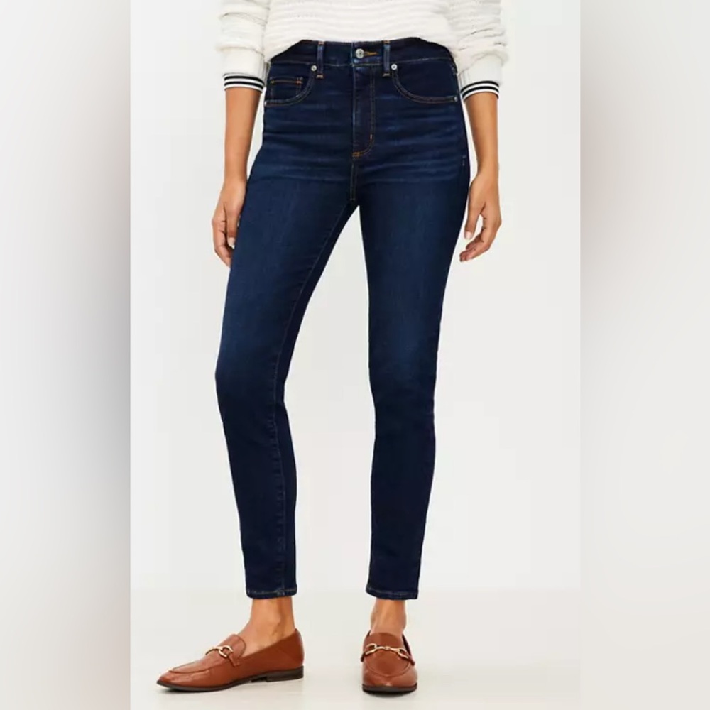 Loft, indigo curvy skinny jeans